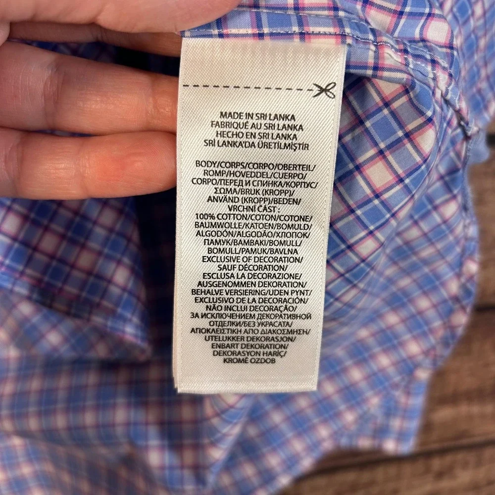 Polo Ralph Lauren Mens Slim Fit Plaid Button Down Shirt Blue Pink White Small